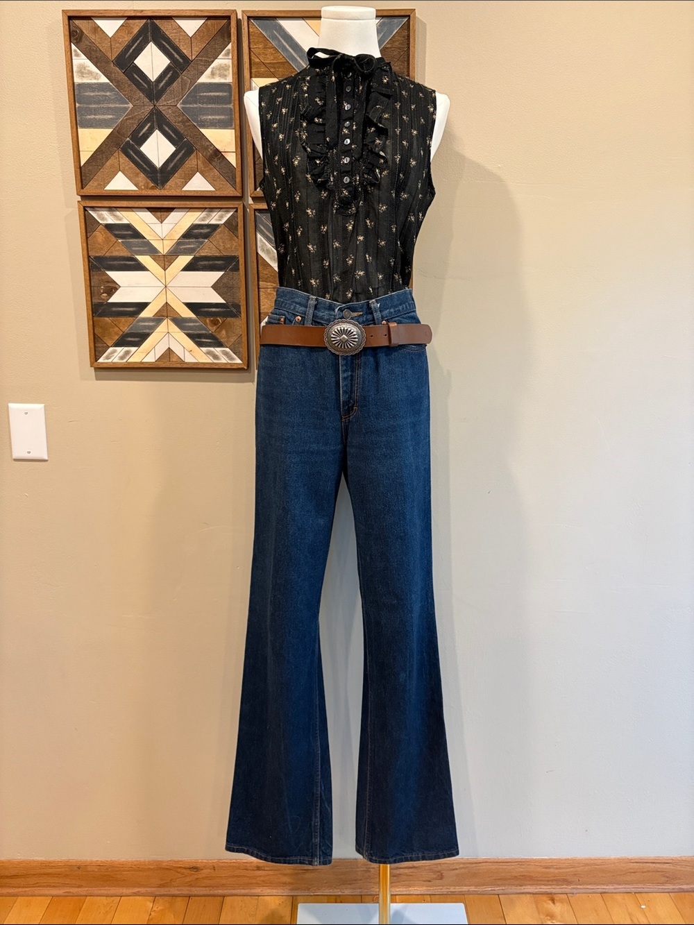 Vintage Ralph Lauren 80s Blue High-Waist Denim Jeans size 29 Long